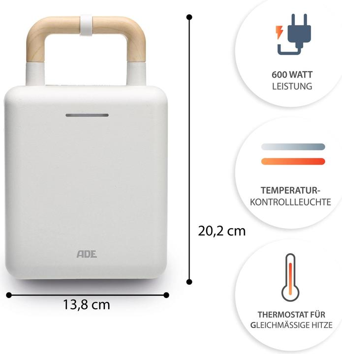 Actual product image ADE Waffle Iron White