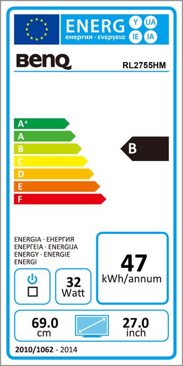 Energie-Label BenQ Rl2755hm (1920 x 1080 Pixel)