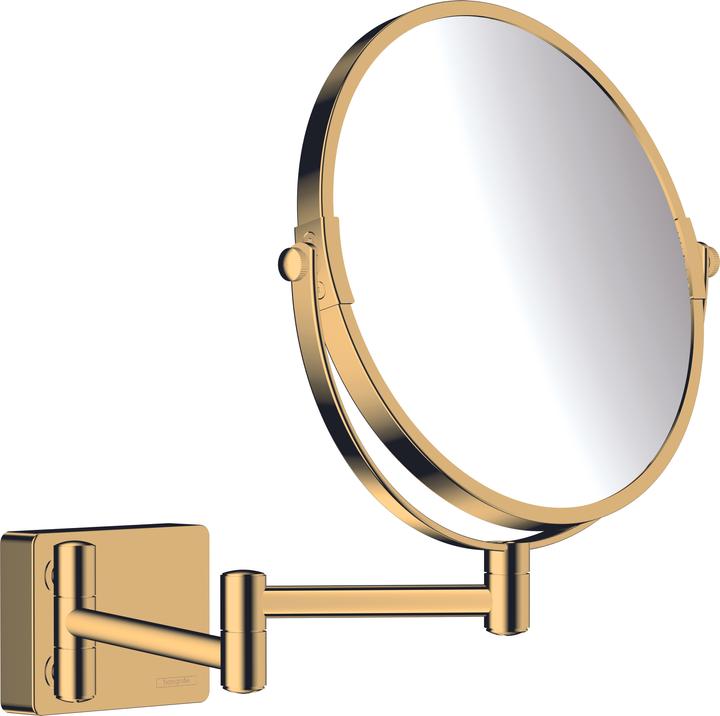 Actual product image hansgrohe HG Cosmetic mirror AddStoris without lighting polished gold