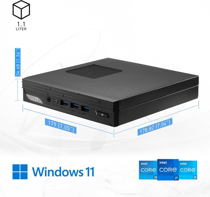 Actual product image MSI PRO DP10 -035DE i3-1315U/8GB/512GB W11P (Intel Core i3-1315U, 8 GB, 512 GB, Intel UHD Graphics)