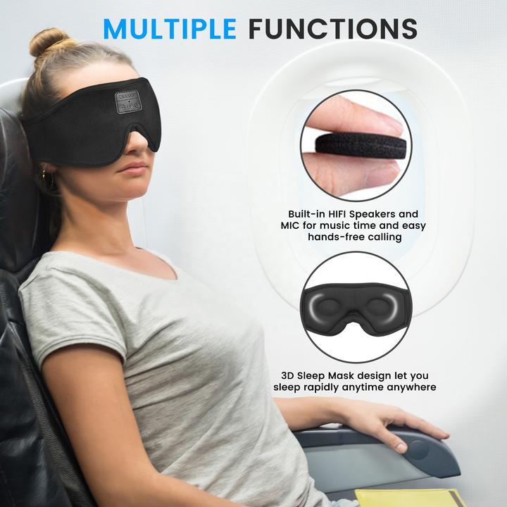 Actual product image PhoneLook Premium Bluetooth Schlafmaske Kopfband mit integrierten Musik Lautsprechern
