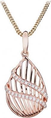 Silver Cat Stylish pink gilded necklace with zircons SC426