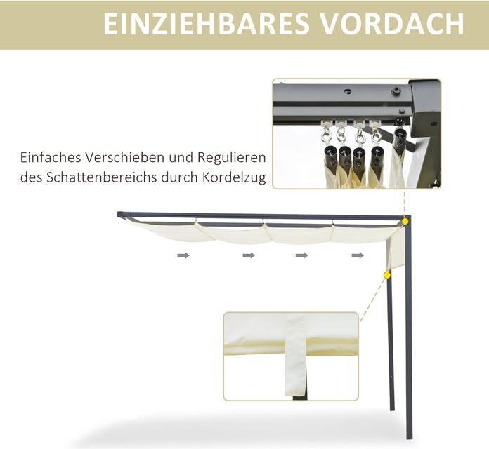 Image du produit Swisshandel24 Pergola Pavillon 3x3m Pavillon de jardin BBQ avec toit en toile Résistant aux intempéries Métal (300 cm, 300 cm)