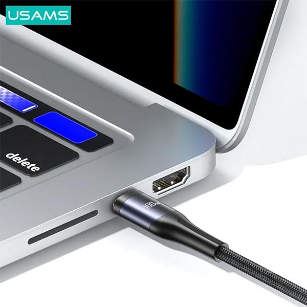 Actual product image Usams US-SJ600 U83 3IN1 Transparent Digital Display PD100W Fast Charging & Data Cable 1.2m C To C+L+M (1.20 m, USB 2.0)