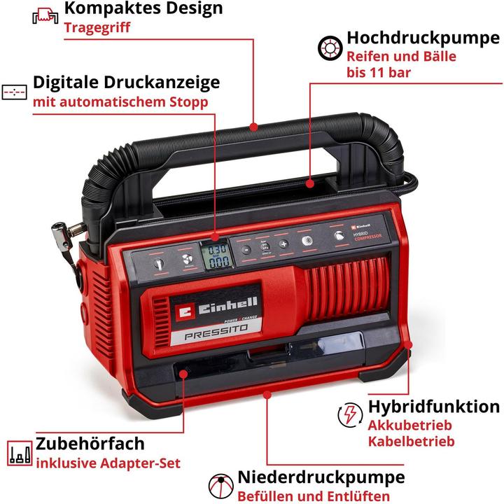Produktbild Einhell Pressito 18/25 Hybrid (11 Bar, 0 l)