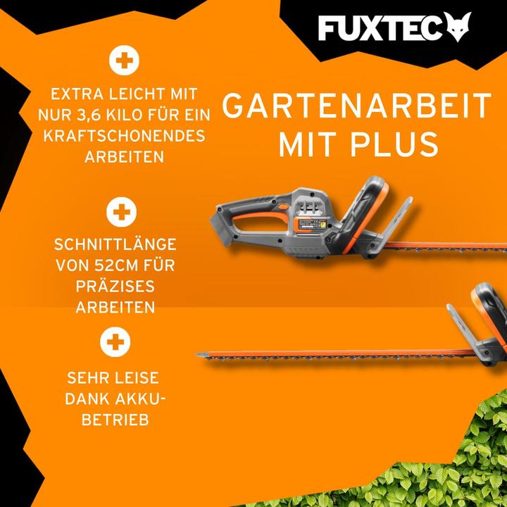 Immagine prodotto Fuxtec 20V Akku Heckenscheren FX-E1HS20 ohne Akkupack, ohne Ladegerät (Tagliasiepi a batteria)