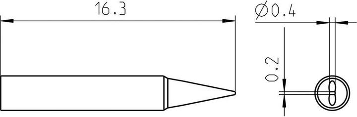 Image du produit Weller Erem Pointe à souder RT Pico, burin 0,4mm×0,2mm, MIL SPEC (Panne de soudure)