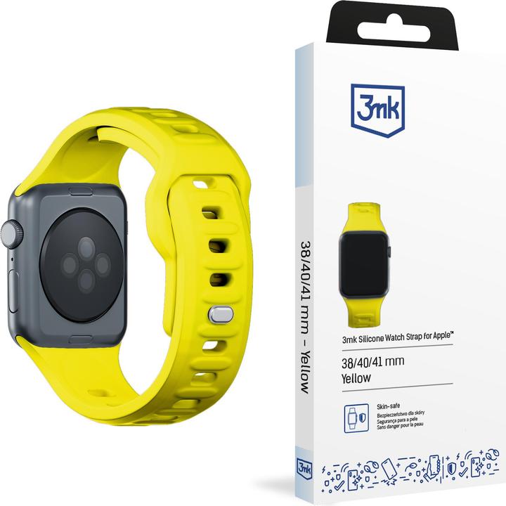 Produktbild 3MK Silicone Watch Strap żółty/yellow dla Apple Watch 38/40/41mm (Edelstahl, Silikon, 3, 4, 9, Ultra)