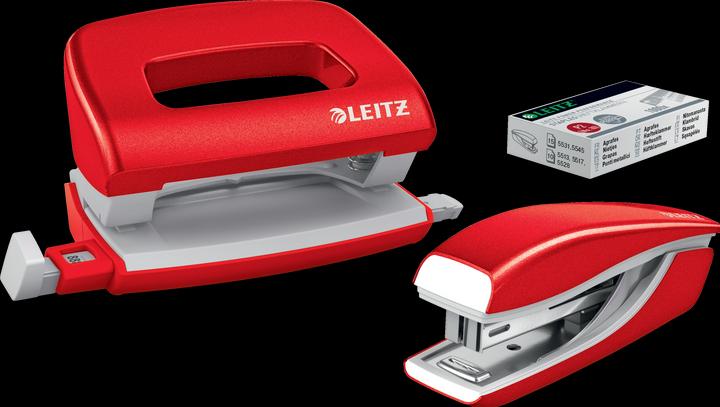 Productafbeelding Leitz Perforator + nietmachine WOW metallic rood