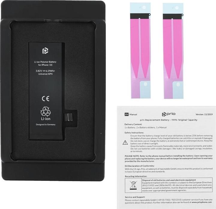 Image du produit prio Batterie pour iPhone SE (APN universel)