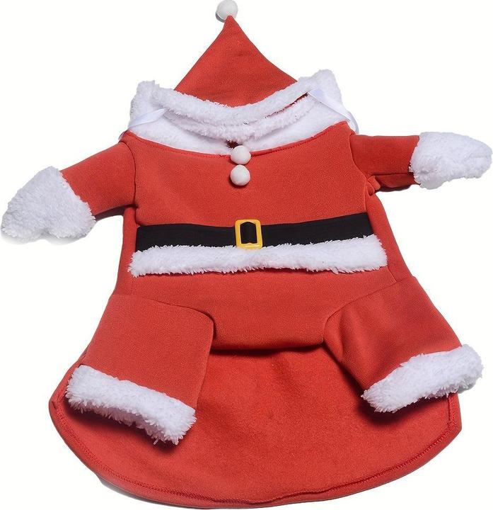 Image du produit Alopini costume de Noël d'hiver pour animaux de compagnie avec chapeau, veste chaude onesie chien chiot, S (S, Manteau pour chien)