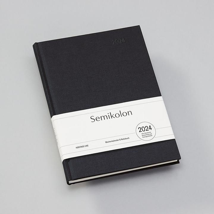 Image du produit Semikolon HL agenda / organiseur semainier 2024 (A5), 13 mois, noir, FR