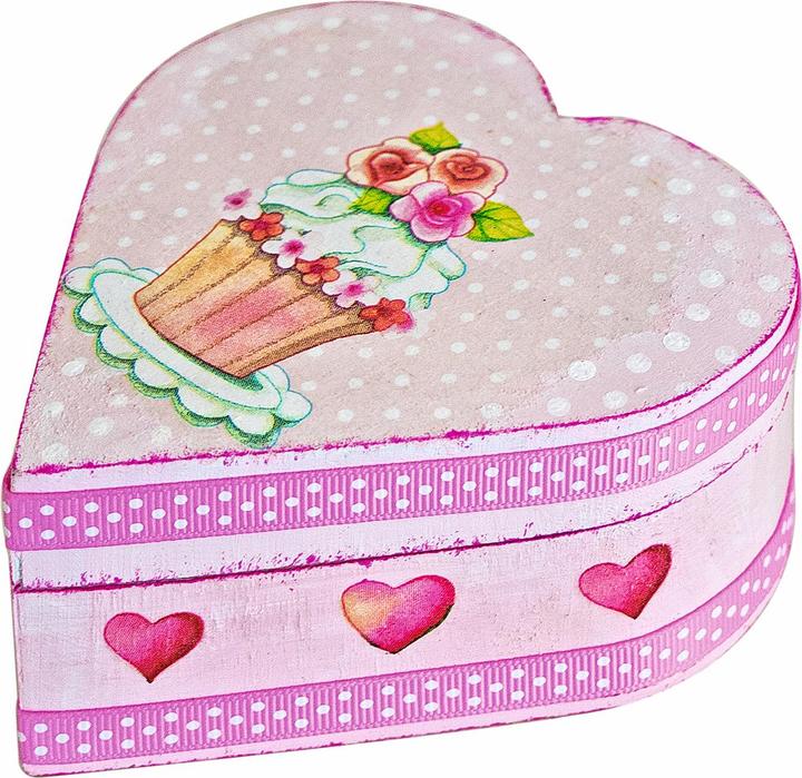 Image du produit VBS Coffret en bois "Coeur", bois brut, 3 pièces