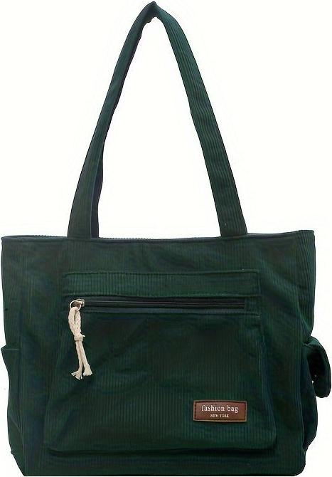 Produktbild Only-Bags.Store Einfache Cord Umhängetasche, Multi Taschen Tote Bag, Mode Handtasche für Schule Arbeit Einkaufen