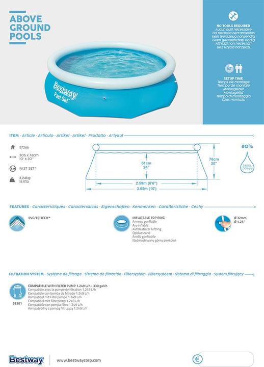 Produktbild Bestway Fast Set (Ø 305 x 76 cm)