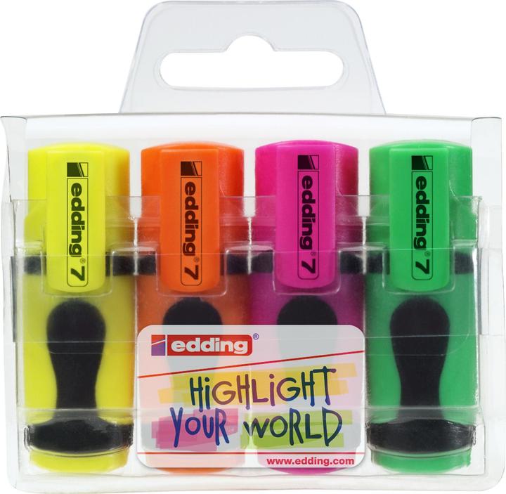 Edding Highlighter 7 Mini set of 4 (Multicoloured, 1 mm, 4 x)