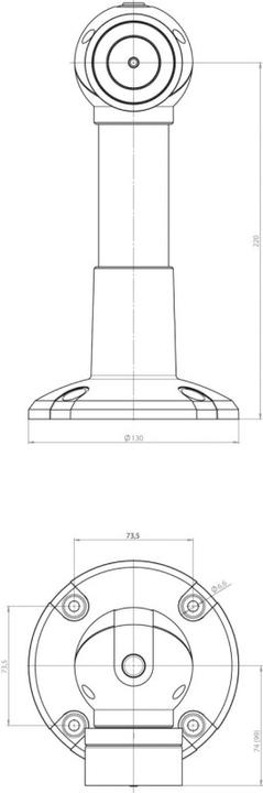 Actual product image effeff EFF 830-8BW2----F90 MAGNET 830 800N FLOOR/WALL 24 V GS 220MM (Object door, Room door, Indoor)