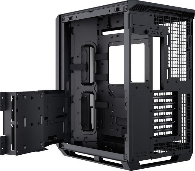 Actual product image APNX V1 PC case, midi tower, ATX, tempered glass - black (ATX, Mini-ITX, mATX)