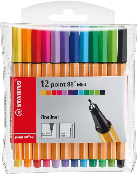 STABILO point 88 Mini Fineliner (Multicoloured, 12 x)