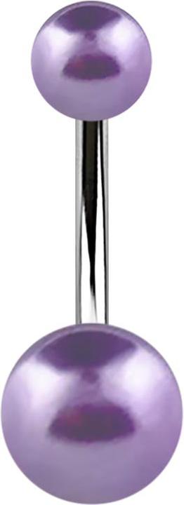Actual product image Star Piercing Banana silver with two pearl beads light purple (without brass 316L surgical steel, Mineralwithout brass)