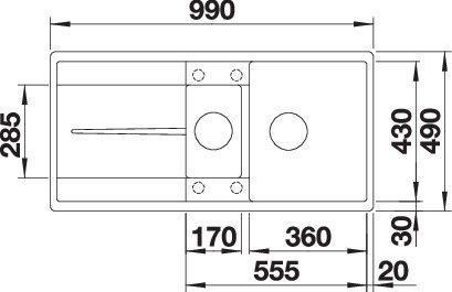 Actual product image Blanco METRA 6 S-F (99 cm, 49 cm)