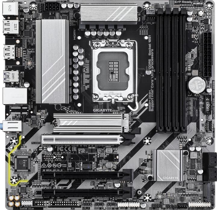 Actual product image Gigabyte MB GBT Intel 1851 B860M DS3H (LGA 1851, Intel B860, mATX)