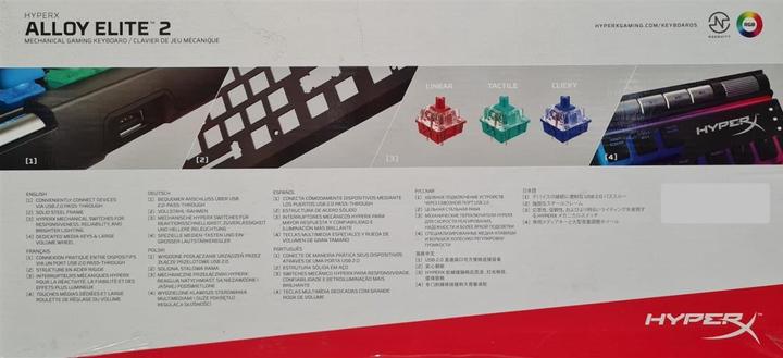 Actual product image HyperX Alloy Elite 2 Mechanical Gaming Keyboard Red Switches Linear QWERTY (DE Layout) - Black (DE, Cable)
