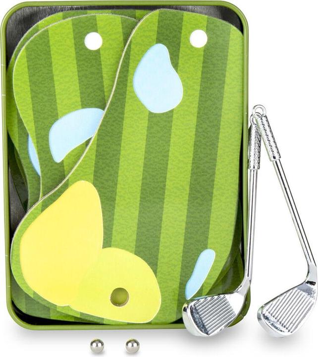 Actual product image Kikkerland Golf in a Tin (French, German, Portuguese, English, Spanish, Italian, Icelandic)