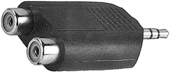 E+P GS 17 3.5mm 2 x RCA zwarte kabel interface/adapter