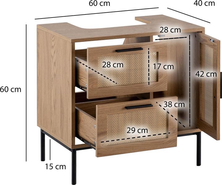 Produktbild FineBuy Waschbeckenunterschrank (60 x 60 x 40 cm)