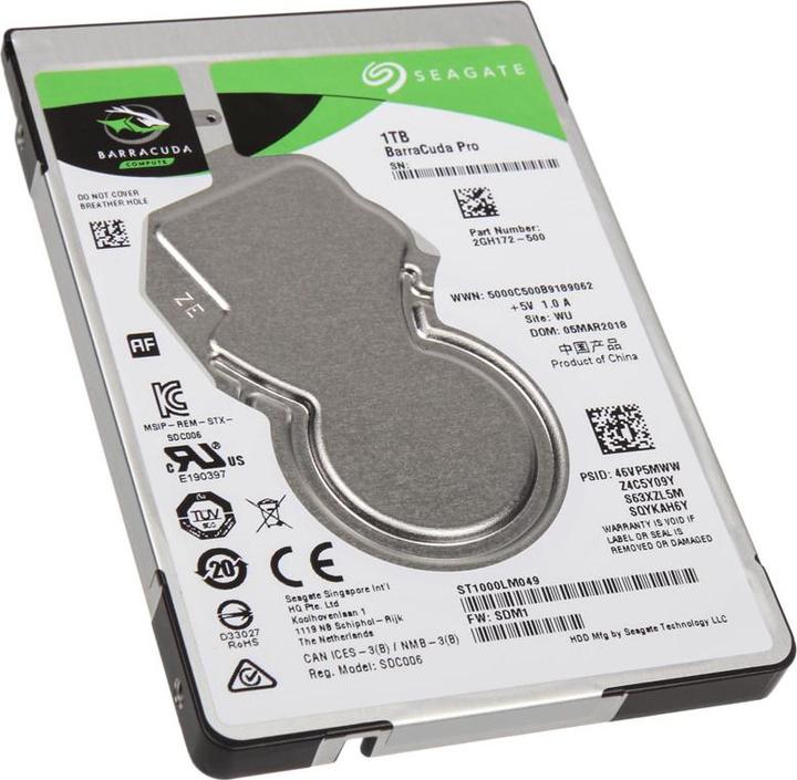 Productafbeelding Seagate BarraCuda Pro (1 TB, 2.5", SMR)