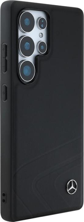 Actual product image Mercedes Leather Horizontal Debossed Curves MagSafe Case for Samsung Galaxy S25 Ultra - Black (Samsung Galaxy S25 Ultra)