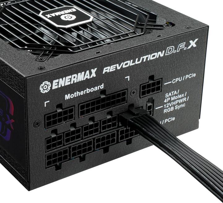 Actual product image Enermax Revolution D.F. X ARGB ATX3.0 PCI-e 5.0 PC Power Supply 850W 80Plus Gold Full Modular 2X 12VHPWR (850 W)