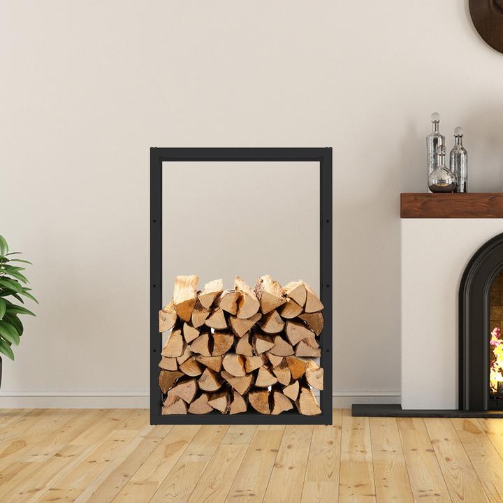 Image du produit Wiltec Porte-bois Toboli 150x25x100cm porte-bois en métal pour l'intérieur et l'extérieur (150 x 25 x 100 cm)