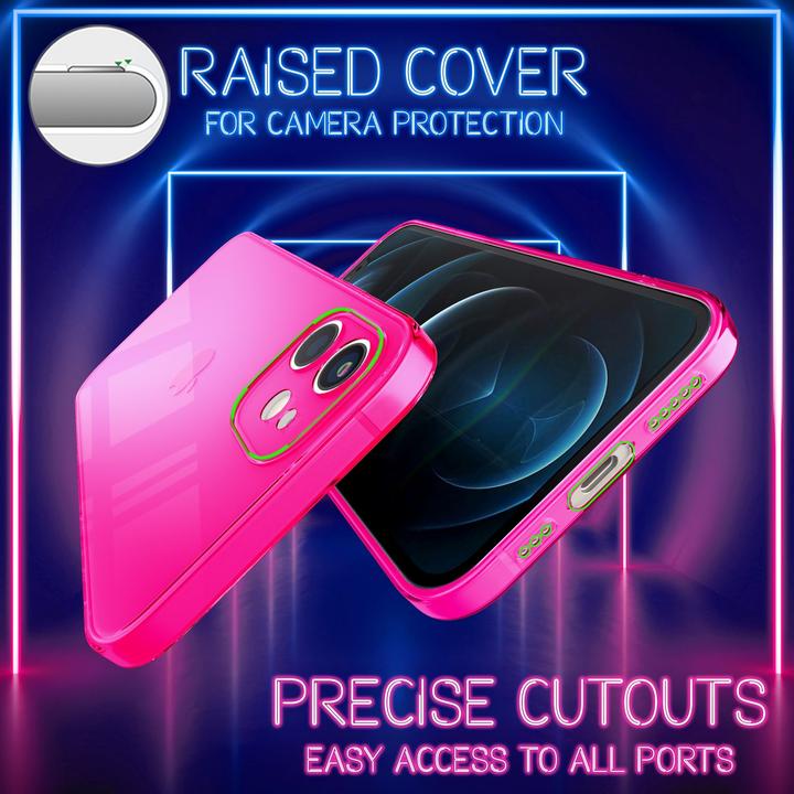 Actual product image Nalia Clear Neon Cell Phone Case (Apple iPhone 12)