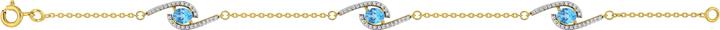 Actual product image Lara Gold plated BRACELET - S. TOPAZ - ZIRCONIA - 18 CM (18 cm, MAT BIJOU, Matériel exact)