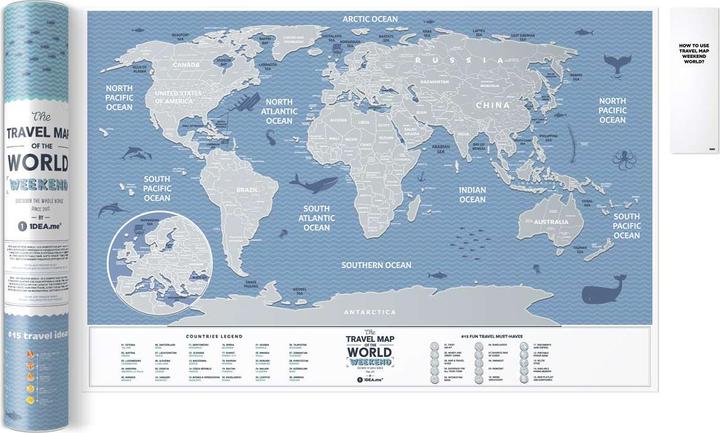 Produktbild Nenurodyta Zeichnungskarte Weltreisekarte Wochenendwelt (60 cm)