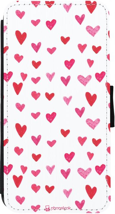 Image du produit PhoneLook Coque Wallet noir Valentine 2022 Many pink hearts (Apple iPhone 13)