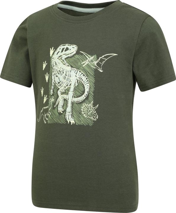 Actual product image Mountain Warehouse Childrens/Kids Dinosaur Organic Glow In The Dark T-Shirt (128)