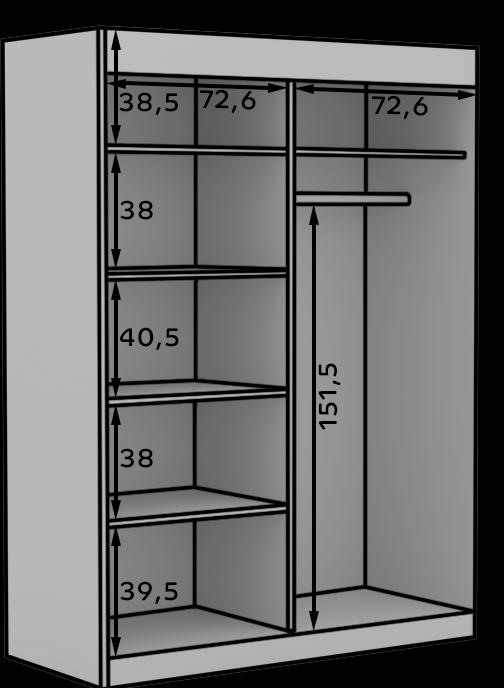 Produktbild ADRK Furniture Osgar (150 x 65 x 206 cm)