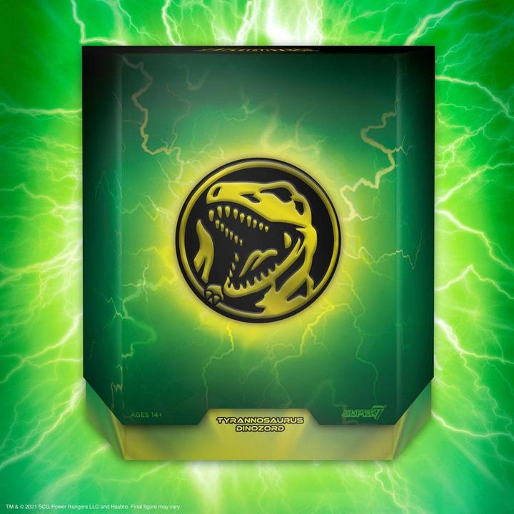 Actual product image Super7 Mighty Morphin Power Rangers figurine Ultimates Tyrannosaurus Dinozord 20 cm
