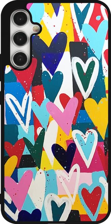 Produktbild PhoneLook Hülle Silikon schwarz Joyful Hearts (Samsung Galaxy A34 5G)