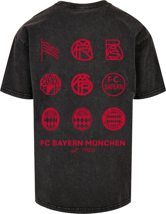 Produktbild FC Bayern München Logo History Red Acid Washed Heavy Oversize Tee - 118295 (L)