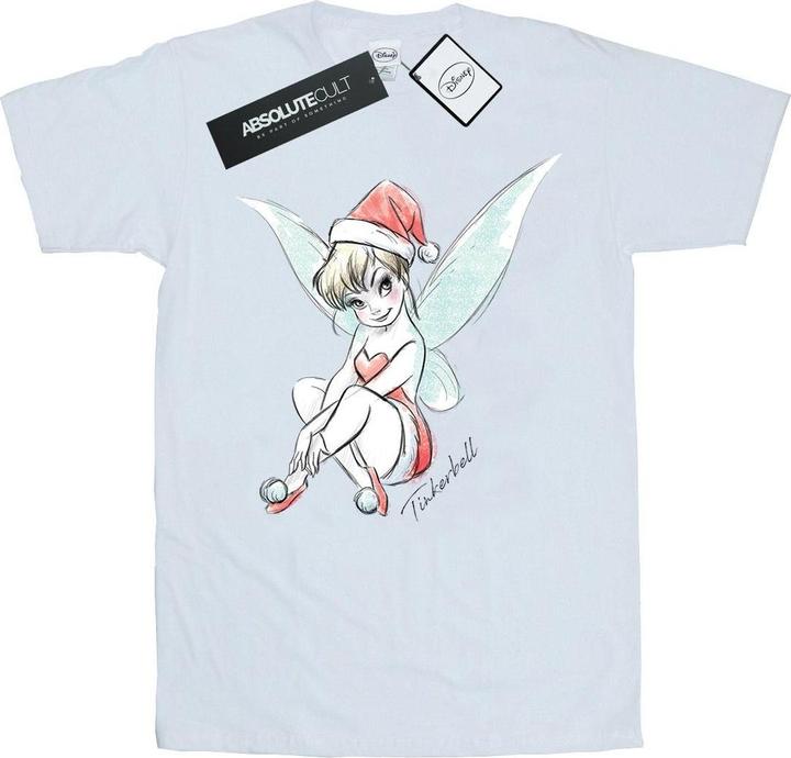 Actual product image Disney Womens/Ladies Tinkerbell Christmas Fairy Cotton Boyfriend T-Shirt (XXL)