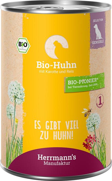 Produktbild Herrmanns Huhn mit Karotte und Reis (Adult, 1 Stk., 400 g)