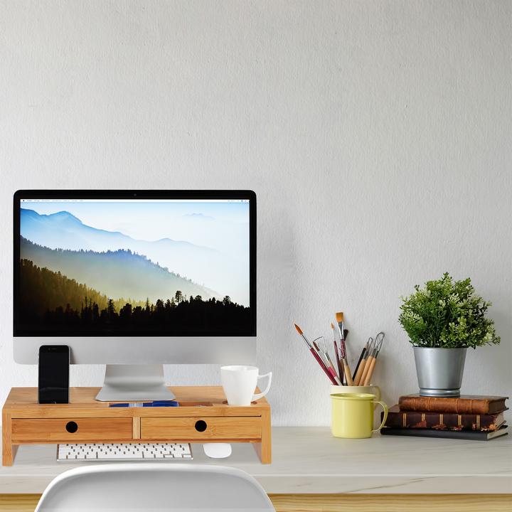 Produktbild Relaxdays Monitorständer mit 2 Schubladen