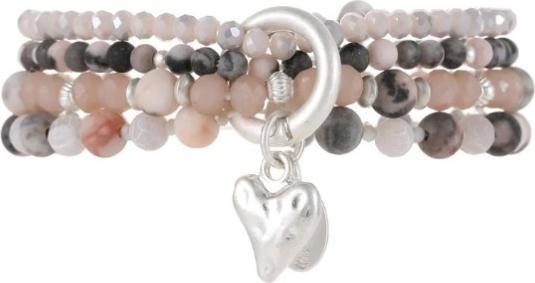 Produktbild Andreani Armband aus echtem Jaspis und Achat mit Herzanhänger breit von