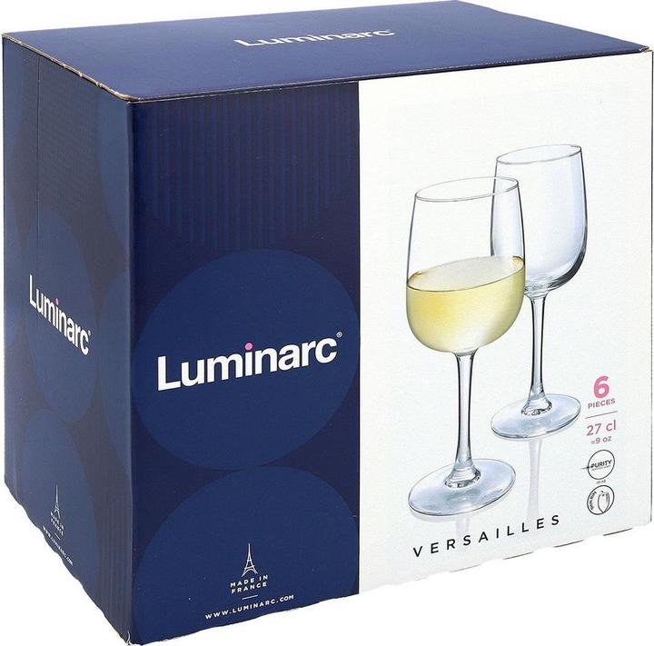Image du produit Luminarc Versailles (27.50 cl, 6 Verres, Verres à vin rouge, Verres à vin blanc)