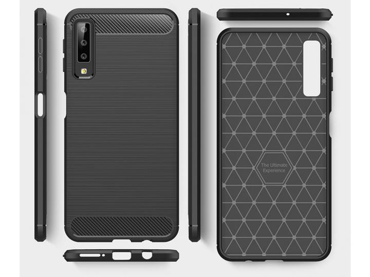 Produktbild Screenguard Samsung Galaxy A7 2018 Hülle Carbon Brushed Soft TPU (Samsung Galaxy A7 (2018))