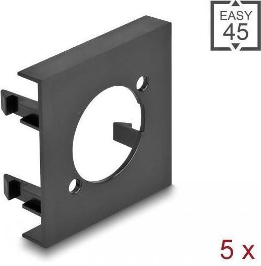 Produktbild Delock Easy 45 Modulblende Loch-Ausschnitt D-Typ, 45 x 45 mm 5 Stück schwarz (Wandhalterung)